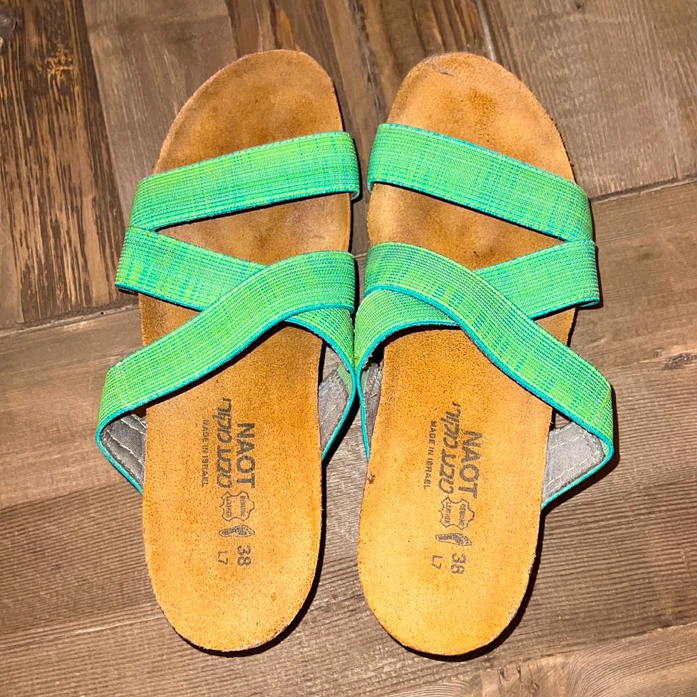 Naot Naomi Sandal Green Like New Condition made in Israel. EU size 38